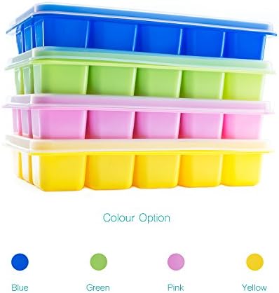 beicemania® Silicone Ice Tray with Lid Ice Cube Trays Ice Cube Maker, 3x3cm 15er Pink