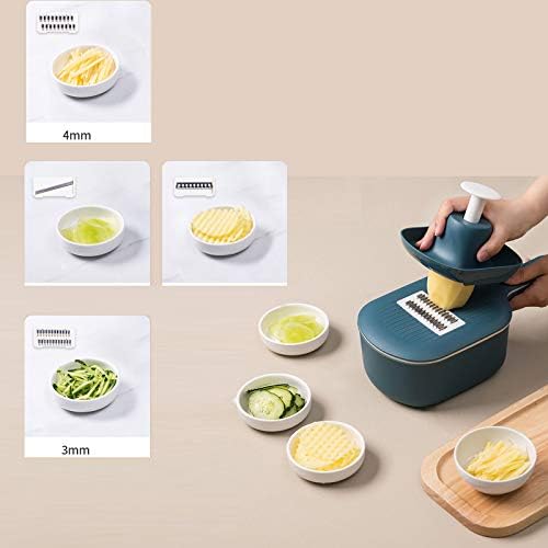 JIZHENG Vegetable Chopper-Spiralizer Vegetable Mandoline Slicer-Onion Chopper with Container-Pro Food Chopper with Container-4 Blades