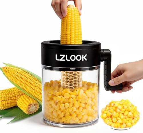 Corn Peeler for Corn on the Cob, Corn Stripper Tool with Rotating Handle