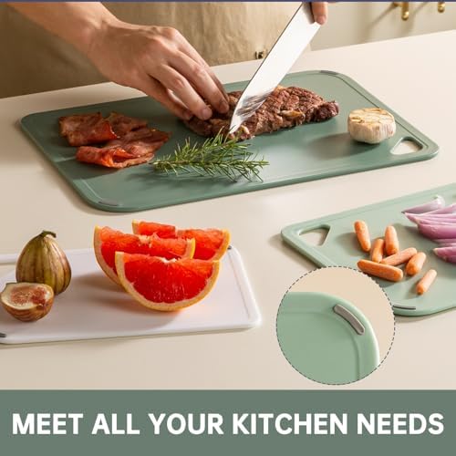 THETCHRY Plastic Cutting Board Set of 3-Cutting Boards for Kitchen BPA Free