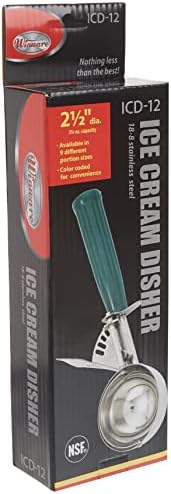 Winco Size 12 Cream Plastic Ice Cream Disher with Handle