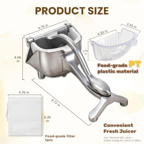 Fruit Juice Squeezer, Lemon Squeezer Manual, Non-Slip Ergonomic Grip, Easy to Use & Clean, 2026 New Upgraded Efficient Extraction of Citrus, and Other Fruits