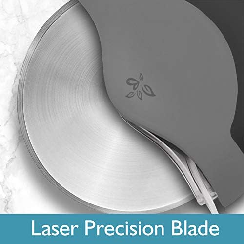 Black Pizza Cutter Wheel with Protective Blade Cover, improved, Super Sharp, Easy To Use and Clean, Slicer, Ergonomic Rubberized Grip, heavy dutty, Stainless Steel, Dishwater Safe