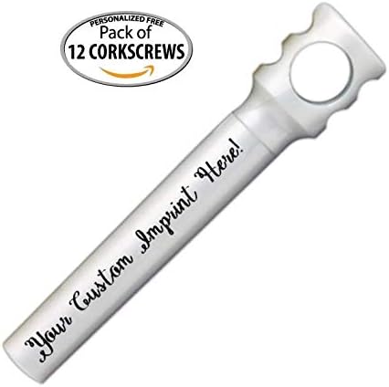 Personalized Pocket Corkscrew - Wine Bottle Opener- Custom Printed Name - Imprinted with Your Name, Logo or Message - Great Gift Ideas - FREE PERZONALIZATION - 12 Corkscrews per Box (Silver)