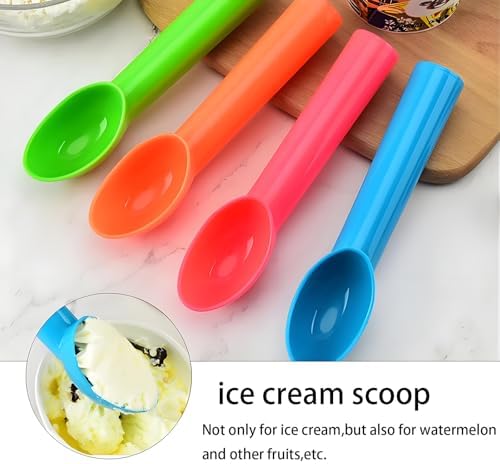 Plastic Ice Cream Scoop & Fruit Scoop Nonstick Ice Cream Spoon with Comfortable Handle for Home Gatherings Dessert Shops and Kitchen Tools (4)