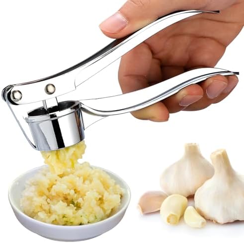 Manual Garlic Press Kitchen Large Garlic Peeler Garlic Muddler Household Garlic Pounder Garlic Press Garlic Peeler for Fine and Coarse Mince Garlic Press,Garlic Mincer, Garlic Crusher (B)