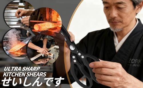 Kitchen Scissors, All Purpose Kitchen Shears for Food, Japanese Heavy Duty Poultry Shear Dishwasher Safe Food Scissor Set, Meat Cutting Scissors Chicken Shears, Gifts for Men Women