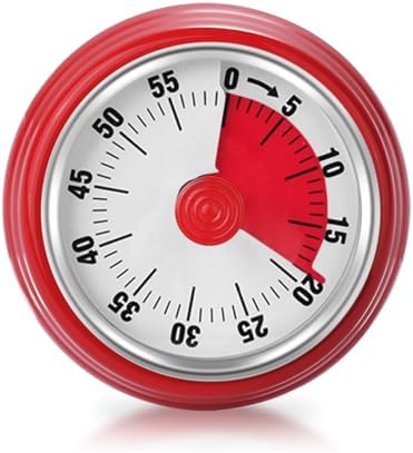 Visual Timer, Teeloray 60-Minute Countdown Timer with Magnetic Base (Red)
