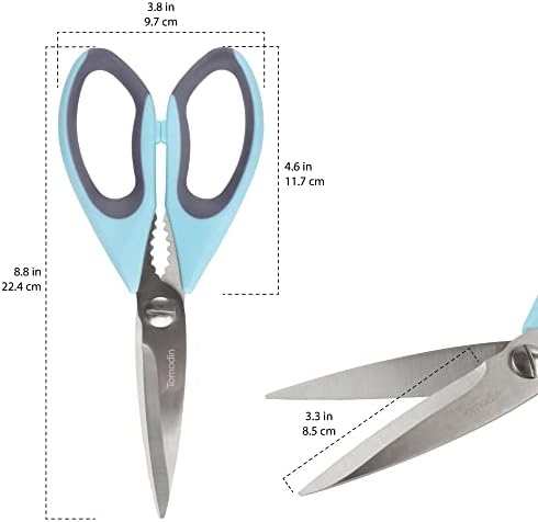 Premium Kitchen Shears - Peppercorn Blue - 3 Scissors