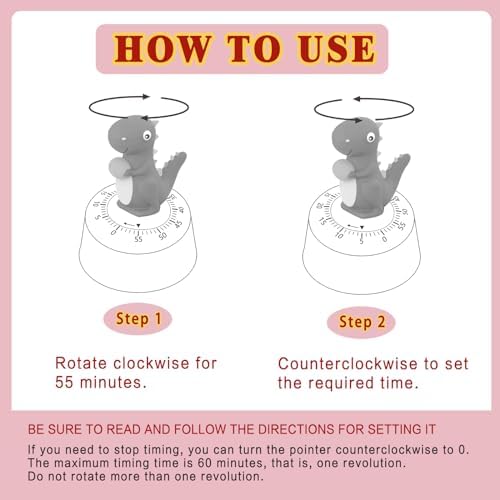 ELE DEPI Mechanical Kitchen Timer for Kids,Wind Up Egg Timer for Cooking.