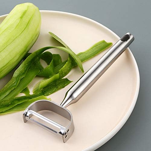 Stainless Steel Vegetable Peeler Silver 2 Pieces, with Potato Eye Remover & Swiveling Twin Blades, Y Shaped Titan Potato Peeler for Fruit & Veggie, Dishwasher Safe