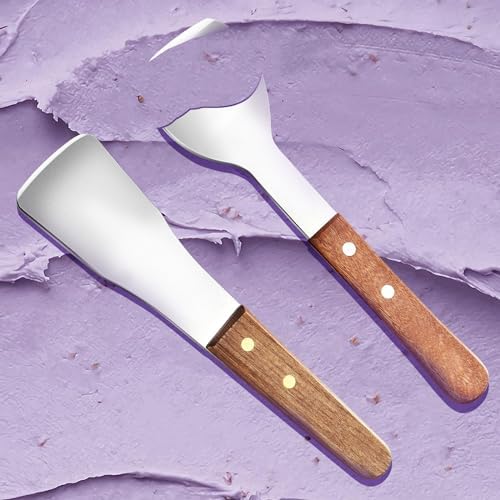 Ice Cream Scoop Ice Cream Shovel Stainless Steel Ice Cream Spade with Comfortable Wood Handle Nonstick and Anti-Freeze Ice Cream Scooper, 2 Pcs
