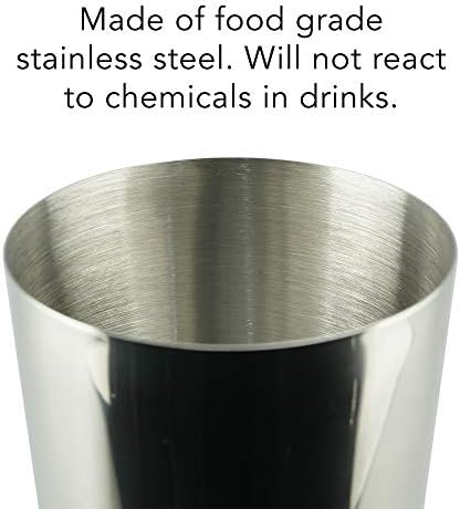 PG Professional Bartender Kit - 6PC Premium Cocktail Stainless Steel Shaker Set - 24oz Martini Shaker Gloss Finish, with Muddler, Stirring Spoon, 2X Wine Pourer, and Double Jigger