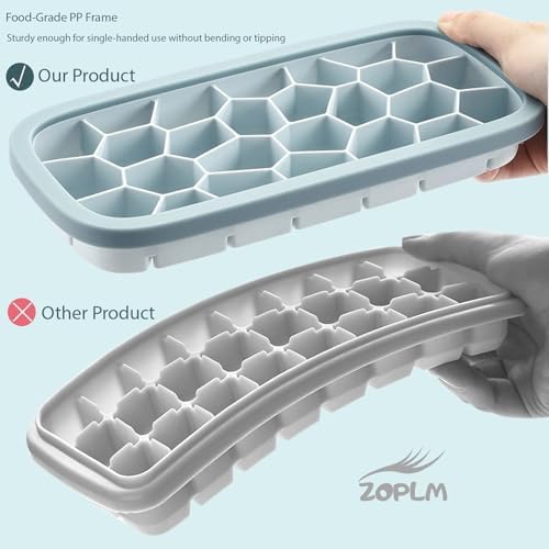 Ice Cube Tray with Lid & Bin – 78 Cubes, BPA Free, Dishwasher Safe, Stackable Ice Trays for Freezer with Free Scoop, Silicone Mold for Cocktails, Coffee, Iced Tea – Nordic Green