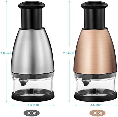 Manual Vegetable Dicer - Efficient Stainless Steel Hand Chopper for Onions, Garlic, Tomatoes, Nuts, Herbs, Salad. Perfect Kitchen Gadget for Fast, Easy Food Prep. Dishwasher Safe.