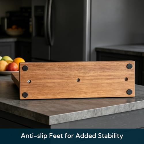 KITCHENDAO Acacia Wood Magnetic Knife Block