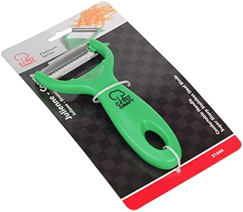 Chef Craft Classic Stainless Steel Blade with Plastic Handle Julienne Course Grater, 5.5 inch, Green