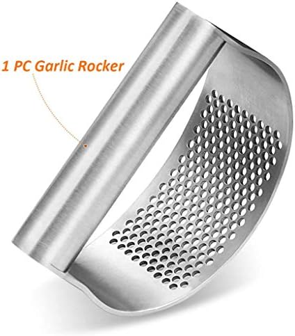 Garlic Press Rocker, Stainless Steel Garlic Crusher Mincer
