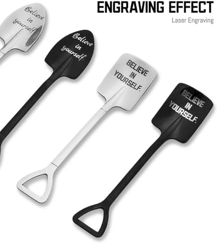 2 Pack Personalized Spoons, 6-Inch Engraved Ice Cream Spoon, Custom Stainless Steel Coffee, Dessert, and Fruit Shovel Spoon with Name, Ideal for Anniversaries, Weddings, and Gifts