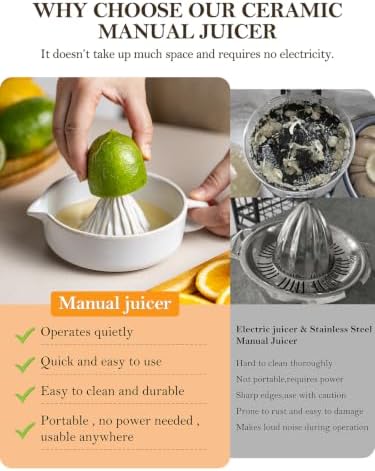 Ceramic Lemon Juicer Manual Hand Juicer Orange Squeezer Bowl with Handle
