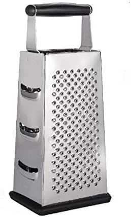 Box Grater For Kitchen,4-Sided Stainless Steel For Parmesan Cheese, Ginger, Vegetables,XL Size and Easy to Use