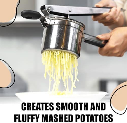 Potato Ricer 15 oz - Potato Ricer Stainless Steel & Ricer for Mashed Potatoes Kitchen Tool - Potato Masher Stainless Steel - Masher Kitchen Tool