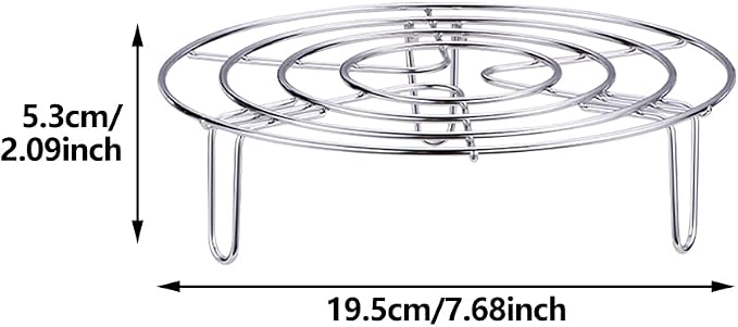 Steam Rack, Heavy Duty Steaming Rack Stand, 304 Stainless Steel Round Steamer Cooling Rack Trivet, Pot Steamer Insert Food Stand, Steaming Cookware Accessories(19.5cm/7.68in)