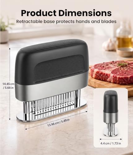 KANAD Meat Tenderizer, With 48 Stainless Steel Ultra Sharp Needle Blades