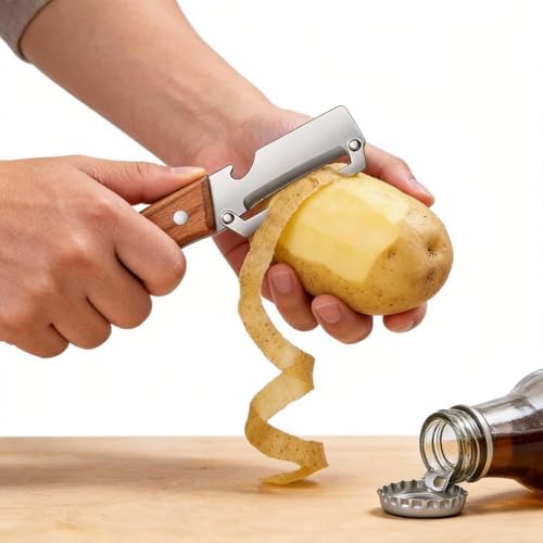 Zero Flex Wooden Peeler, 2-in-1 Multifunctional Vegetable Peeler, Wooden Handle Peeler, Zero Flex Wood Kitchen Tool for Fruit Potato (2 PCS)