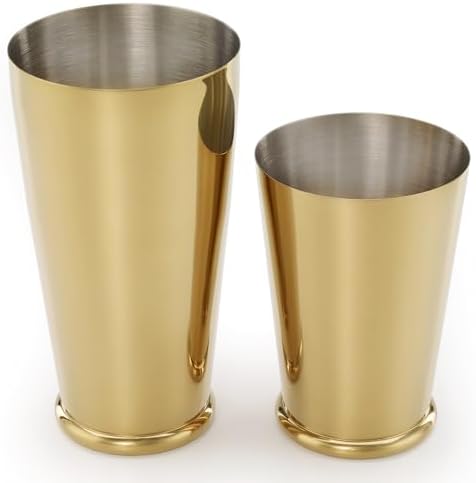 Barfly Cocktail Shaker Set with Weighted Bottom, Deluxe 18 and 28 oz, Gold