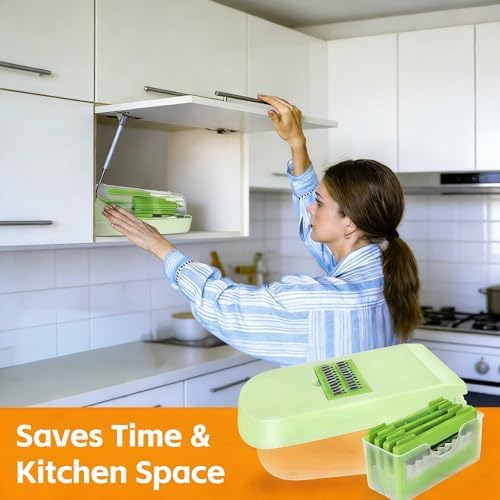 Thalirem 17-in-1 Vegetable Chopper with Container and 4 Blades