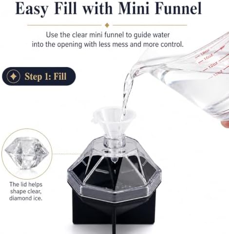 Diamond Ice Molds for Whiskey 4-Pack Makes 2.3in Large Shaped Ice Cubes