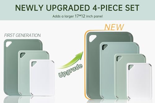 THETCHRY Plastic Cutting Board Set, Extra Large Cutting Board for Kitchen