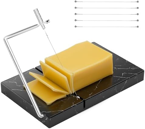 TOPULORS Marble Cheese Slicer with 5 Replacement Thick Cutting Wires, Black