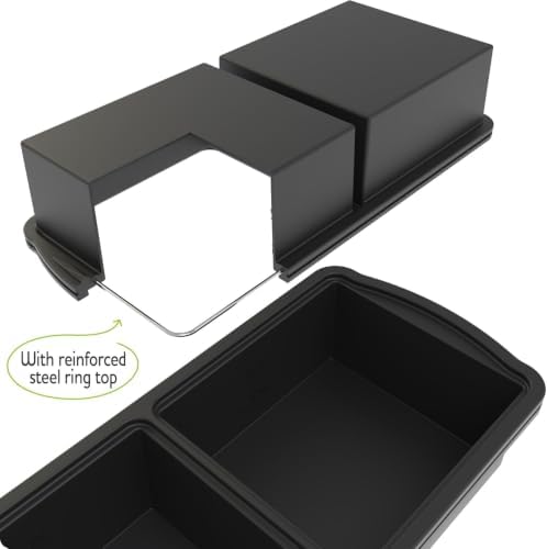 ZIP STANDING Silicone Freezer Trays with Lid,2-cup Soup Freezer Container large Ice Cube Molds with Reinforced Steel Ring Top for freezing Soup Sauce Broth Leftovers oven Dishwasher -Safe(3-Pack)