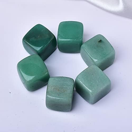 Green aventurine Whiskey Stones Chilling Crystal Ice Cubes for Drinks Whiskey Rocks 0.8" Wine Cubes Gifts for Women Set of 6