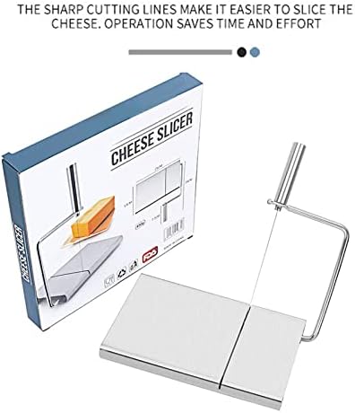 Cheese Slicer Stainless Steel Cheese Cutter with 6 Wires Butter Metal Cutting Board Vegetables Sausage Ham Herbs Food Multipurpose Kitchen Cutting Gadgets (no scale)