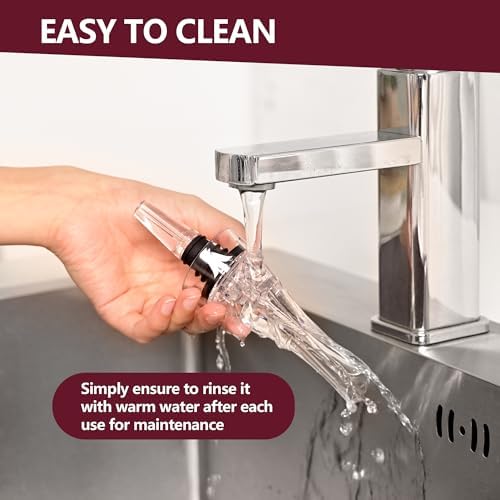 Wine Aerator Pourer Spout Diffuser - Wine Decanter with Aerator Attaches to Wine Bottle for Enhanced Flavor | Premium Quality Wine Air Aerator with Reusable Silicone Wine Stopper | No Drip or Spill