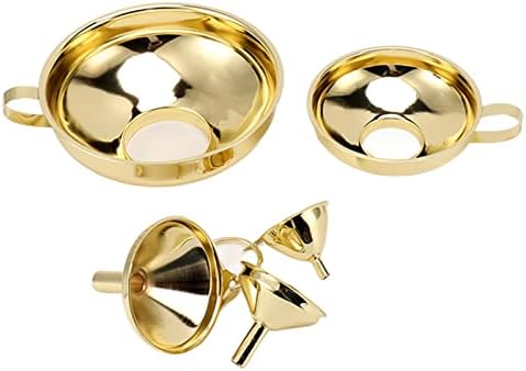 Stainless Steel Funnel Set, 3 Sizes, Narrow Stem, Handle