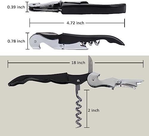 RECUTMS 12 Pack Wine Opener,Waiter Corkscrew Wine Key for Servers（Black）
