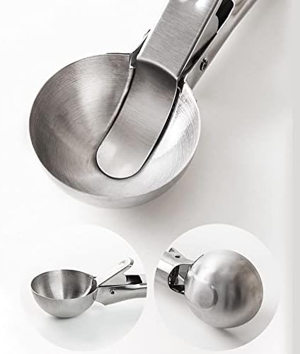 Ice Cream Scooper Stainless Steel, Cookie Scoopwith Trigger Heavy Duty Metal Icecream Scoop,Cookie Scoop Large Size Perfect For Frozen Yogurt, Gelatos, Sundaes (A-Black)
