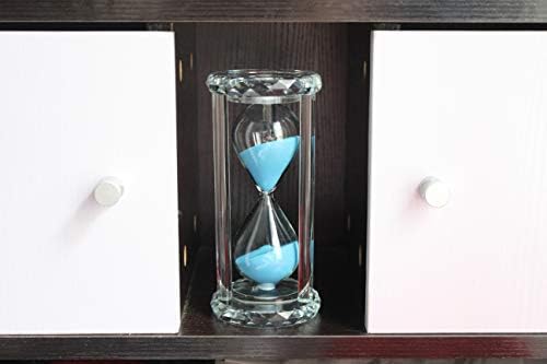 60 Minutes Hourglass Timer,Crystal Sand Timer Diamond Carving Surface,Good for Kitchen Office Desk Coffee Table Book Shelf Cabinet Decor Christmas Birthday Present Gift Box Package,(Blue)
