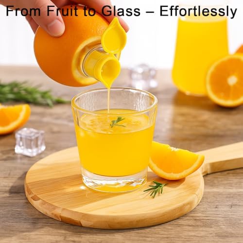2025 New Screw-Top Lemon Squeezer – 2 Pack BPA-Free Handheld Lemon and Lime Juicer with Lid – Manual Citrus Squeezer for Kitchen, Cocktails, and Outdoor Cooking (Yellow + Green)