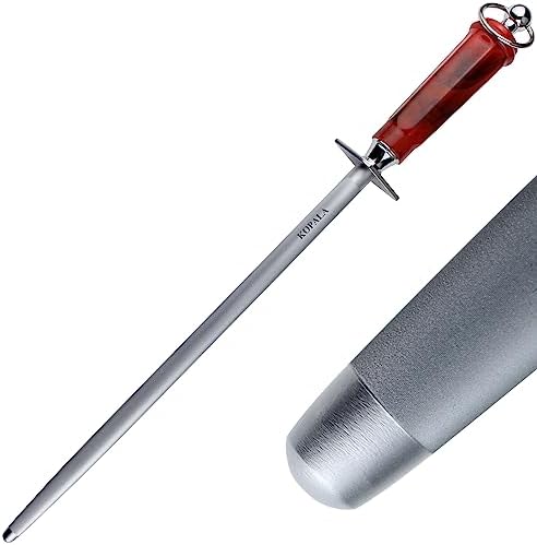 Sharpening Steel Knife Sharpener Rod Round 12 IN Honing Steel for Knife