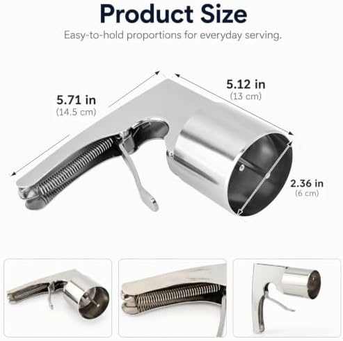 Stainless Steel Trigger Ice Cream Scoop, Cylindrical Ice Cream Disher