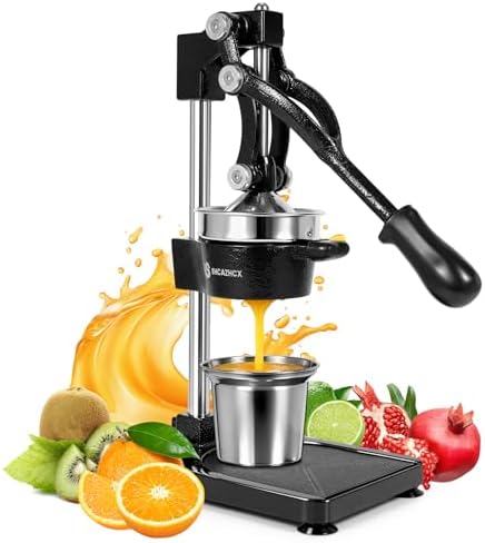Cast Iron Manual Citrus Juicer Press, Heavy Duty Fruit Squeezer