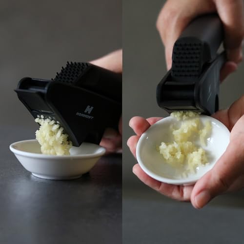 XPress | All-In-One Garlic Press Easy to Use & Clean, Effortlessly Squeeze Garlic Mincer, Durable Nylon Plastic Garlic Crusher, No Peel Needed & No Smelly Fingers