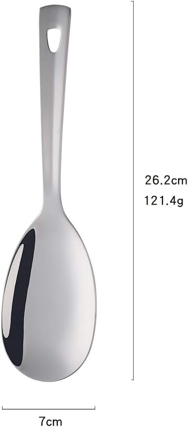 6 Pcs Silver Salad Spoon, Stainless Steel Titanium Plated Salad Servers Set Heavy Duty Mirror Polished Modern Spoons for Home, Kitchen and Restaurant(10.3 inches/26.2cm)