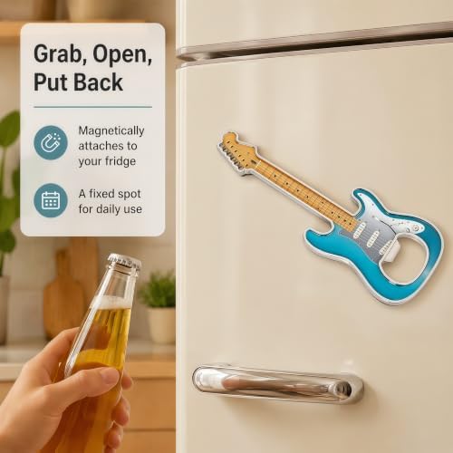 Guitar Shaped Bottle Opener, 2 Pack Metal Beer Opener Gift for Music Lovers