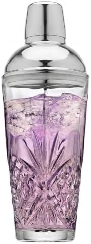 Godinger Dublin Crystal Cocktail Shaker with Lid - Glass Martini Shaker, Drink Shaker for Home Bar, Bartender Gift, 17oz